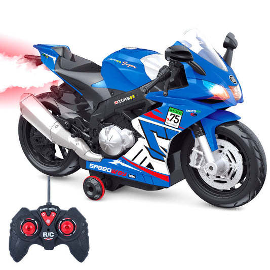 Remote control resembling ducati bike 360 rotation light sound smoke 1:20 scale (5-14 years)