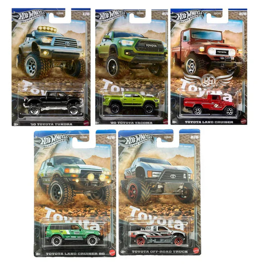 Hot Wheels 2025 Silver Series Toyota Trucks 1:64 Scale - Set Of 5