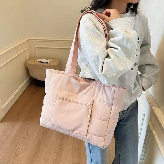 Blush Cloud Quilted Tote