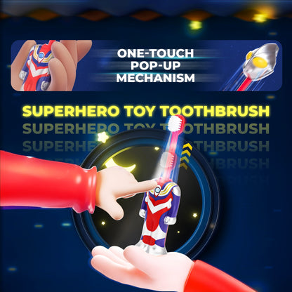 Superhero Jumping Toy Toothbrush with Ultra Soft Bristles (Set of 2)
