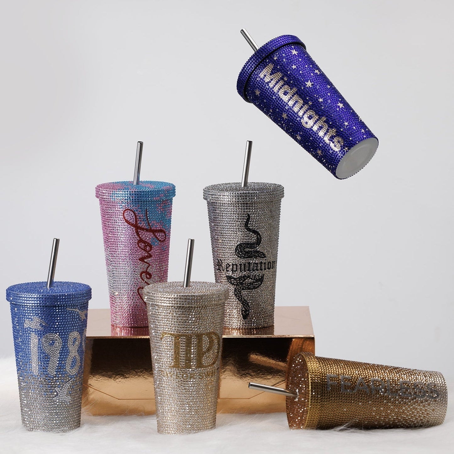 TS Bling Tumbler 16oz 【Reputation/1989/TTPD/Fearless/Lover/Midnight Edition】Double Wall Coffee Cup