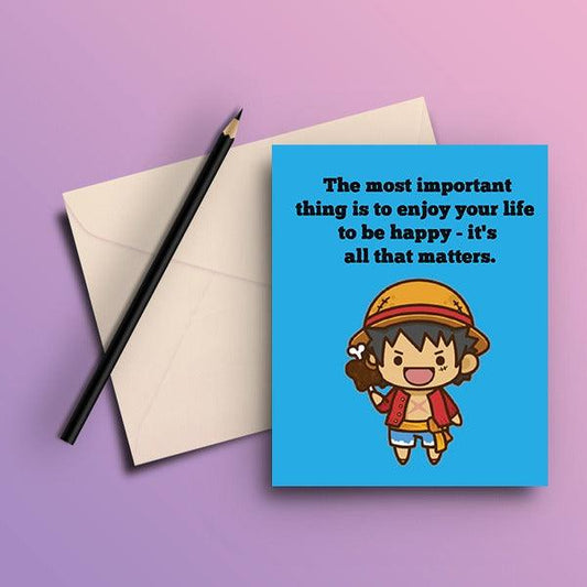 Luffy Blue Greeting Card