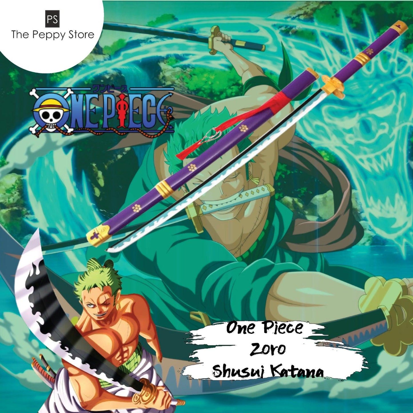 Zoro Enma Voilet Katana Sword - Wooden  (No COD Allowed On This Product) - Prepaid Orders Only