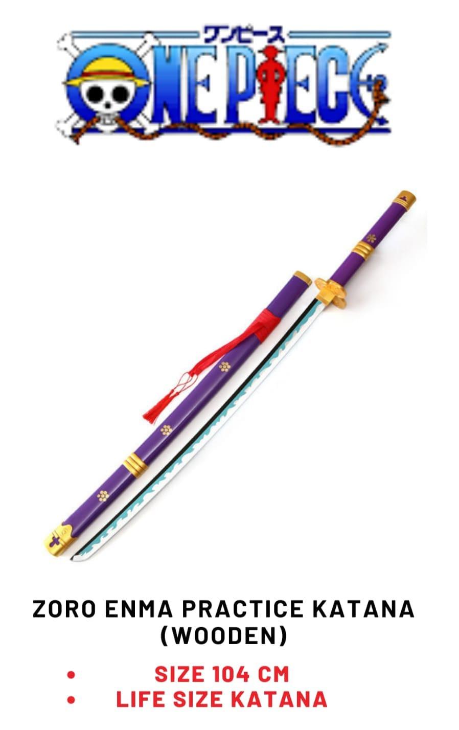 Zoro Enma Voilet Katana Sword - Wooden  (No COD Allowed On This Product) - Prepaid Orders Only