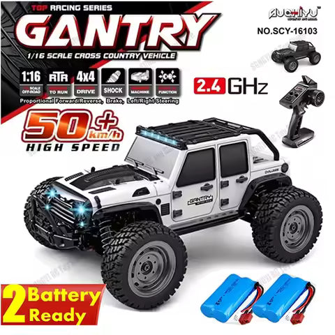 16103 RC Jeep 1/16 Scale 4WD High-Speed Off-Road Truck with LED Lights