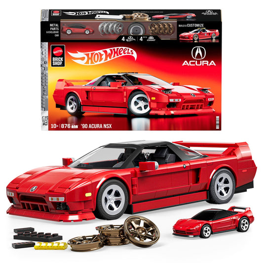 Mattel Brick Shop Hot Wheels ’90 Acura Nsx Building Toy (876 Pieces), For Collectors