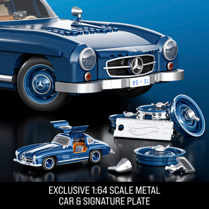 Mattel Brick Shop Hot Wheels Mercedes-Benz 300 SL Building Toy Kit (1600 Pieces), For Collectors